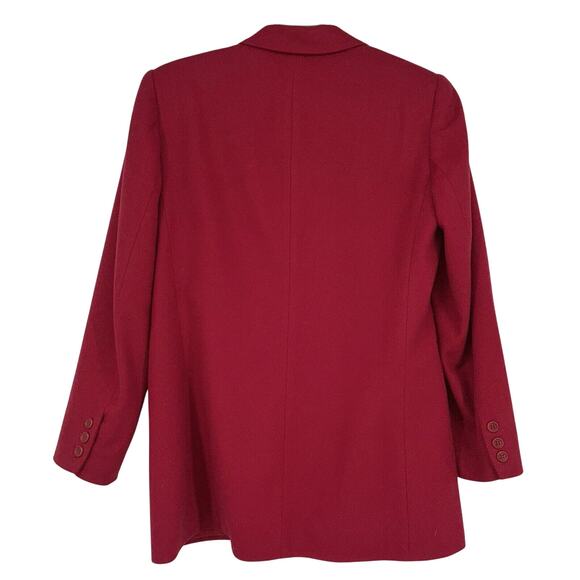 VTG Lands' End Women's Wool Cashmere Blazer Jacket Size 8 Petite Red Lined‎ EUC - Picture 2 of 8
